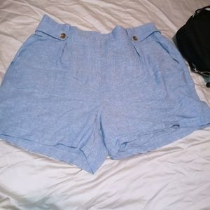 Light Blue Linen shorts